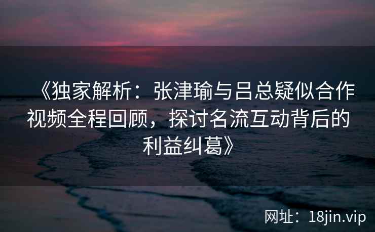 《独家解析：张津瑜与吕总疑似合作视频全程回顾，探讨名流互动背后的利益纠葛》