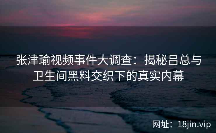 张津瑜视频事件大调查：揭秘吕总与卫生间黑料交织下的真实内幕